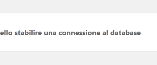 Errore nello Stabilire una Connessione al Database soluzione