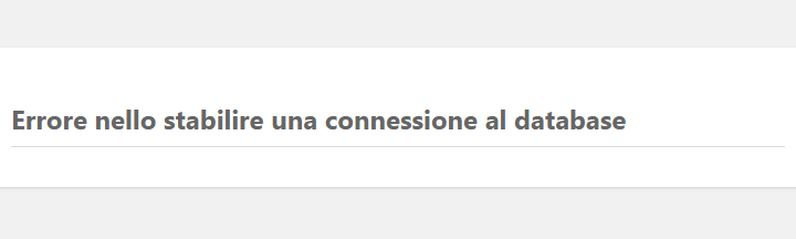 Errore nello Stabilire una Connessione al Database soluzione